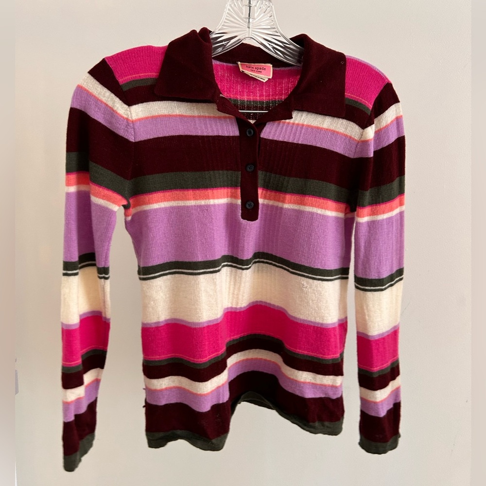 Kate Spade Pink and Purple Striped Sweater